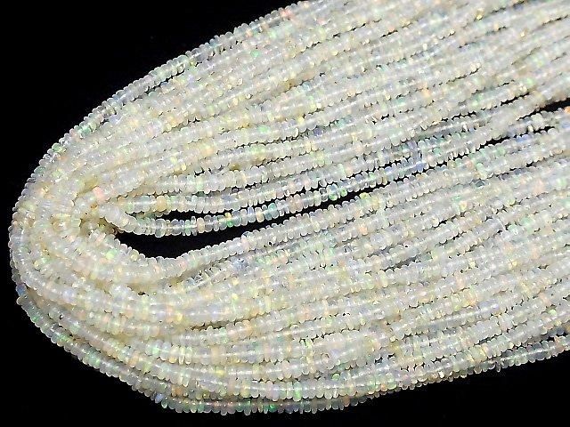 [Video] Ethiopian Opal AA++ Rondelle half or 1strand beads (aprx.15inch/38cm)