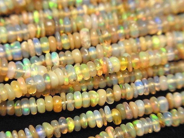 [Video] Ethiopian Opal AA++ Roundel half or 1strand beads (aprx.15inch/38cm)