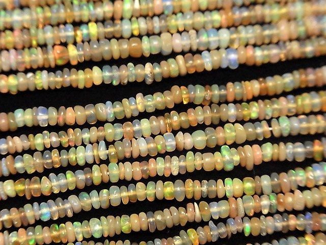 [Video] Ethiopian Opal AA++ Rondelle half or 1strand beads (aprx.15inch/38cm)