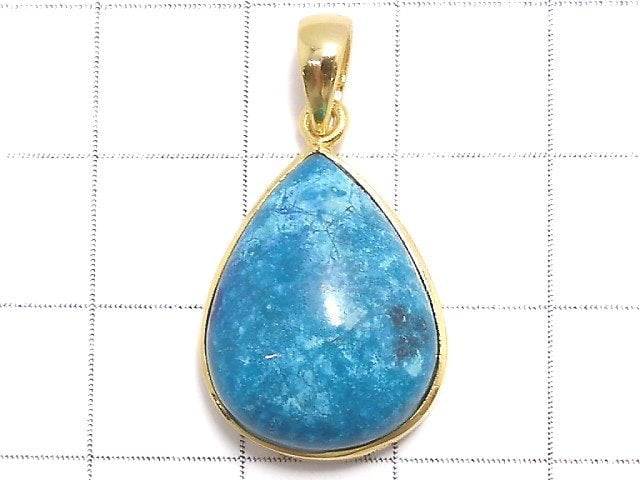 [Video][One of a kind] Chrysocolla AAA Pendant 18KGP NO.67