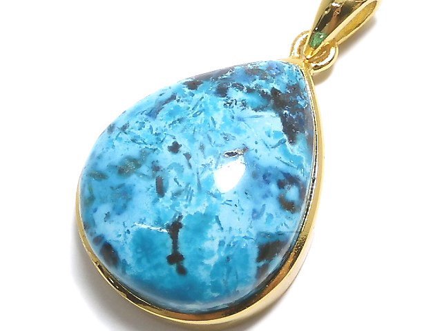 [Video][One of a kind] Chrysocolla AAA Pendant 18KGP NO.68