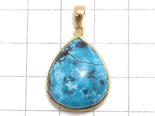 [Video][One of a kind] Chrysocolla AAA Pendant 18KGP NO.69