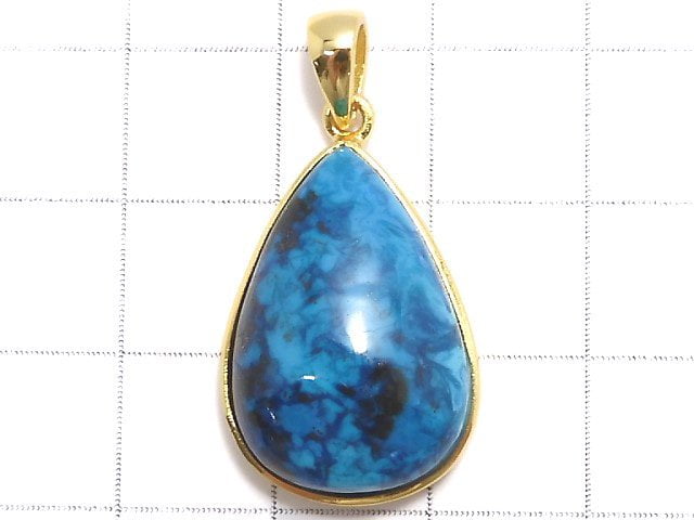 [Video][One of a kind] Chrysocolla AAA Pendant 18KGP NO.70