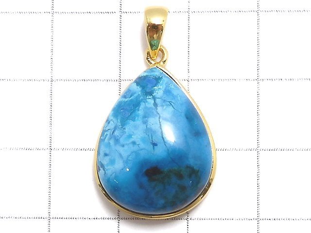 [Video][One of a kind] Chrysocolla AAA Pendant 18KGP NO.71