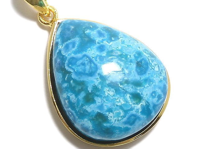 [Video][One of a kind] Chrysocolla AAA Pendant 18KGP NO.72