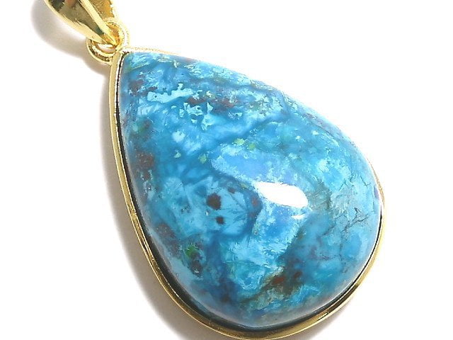 [Video][One of a kind] Chrysocolla AAA Pendant 18KGP NO.74