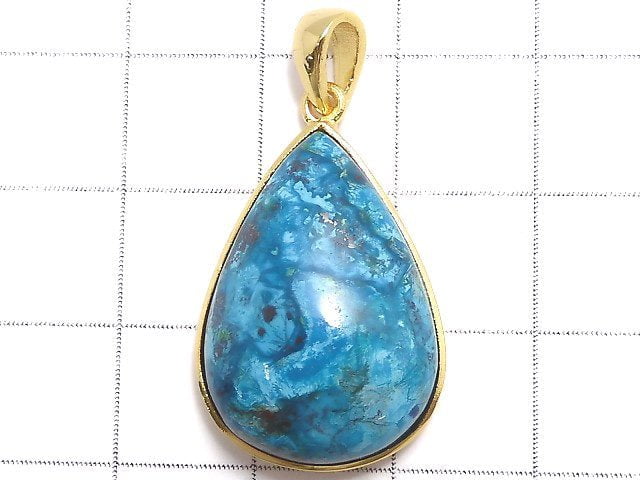 [Video][One of a kind] Chrysocolla AAA Pendant 18KGP NO.74