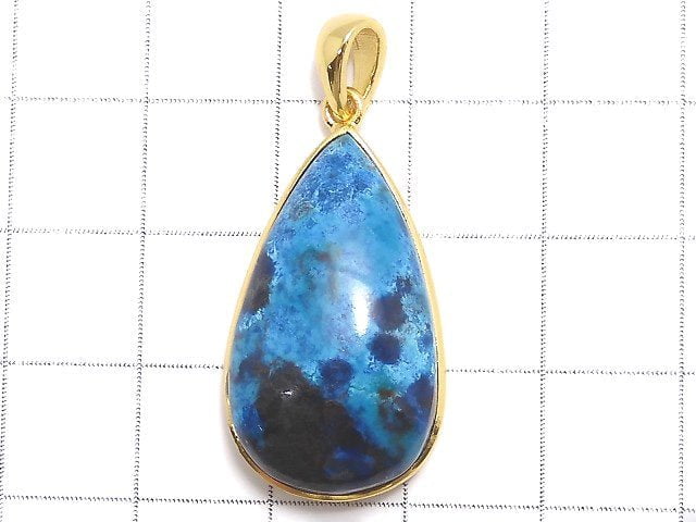 [Video][One of a kind] Chrysocolla AAA Pendant 18KGP NO.78