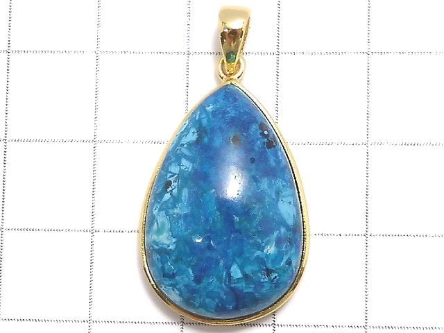 [Video][One of a kind] Chrysocolla AAA Pendant 18KGP NO.79