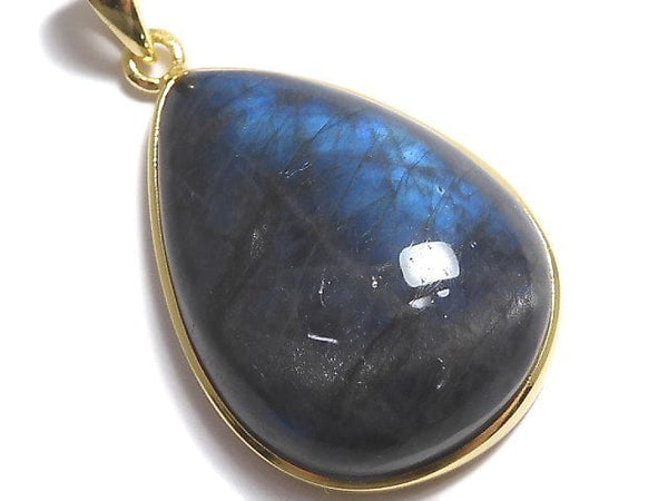 [Video][One of a kind] Blue Labradorite AAA Pendant 18KGP NO.41