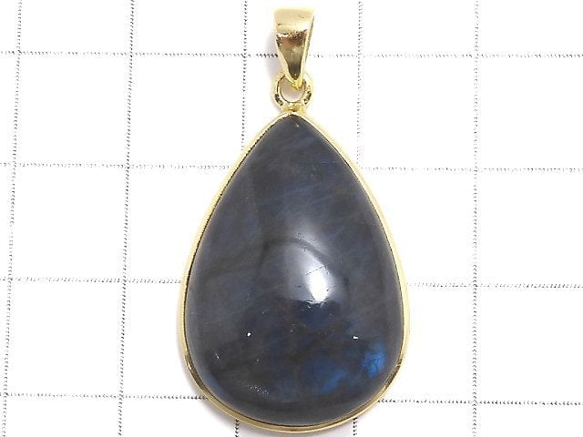 [Video][One of a kind] Blue Labradorite AAA Pendant 18KGP NO.41