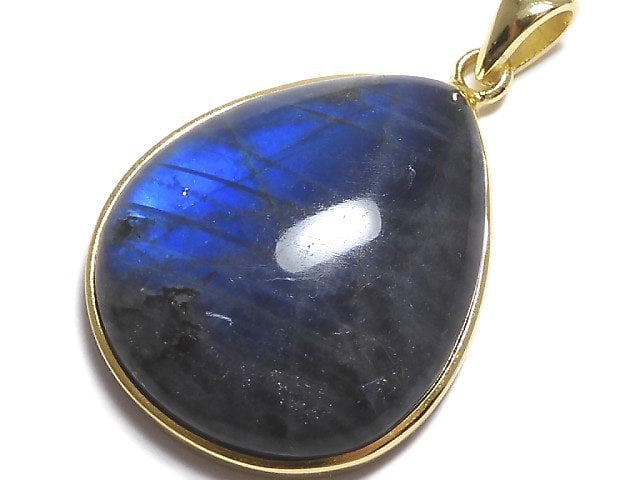 [Video][One of a kind] Blue Labradorite AAA Pendant 18KGP NO.42