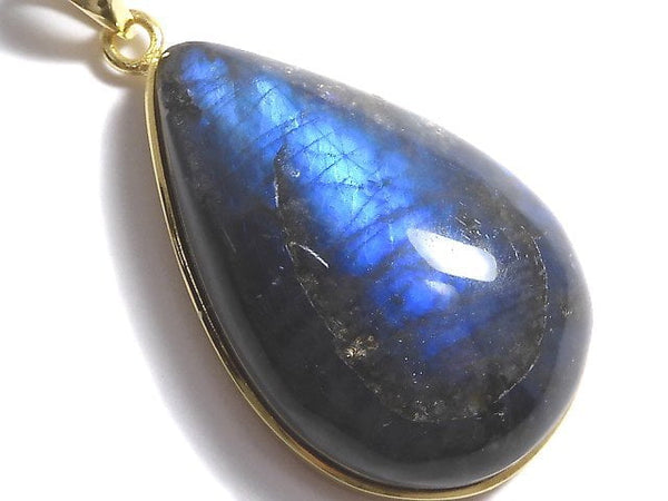 [Video][One of a kind] Blue Labradorite AAA Pendant 18KGP NO.44