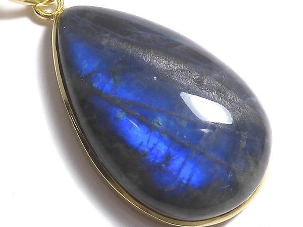 [Video][One of a kind] Blue Labradorite AAA Pendant 18KGP NO.45