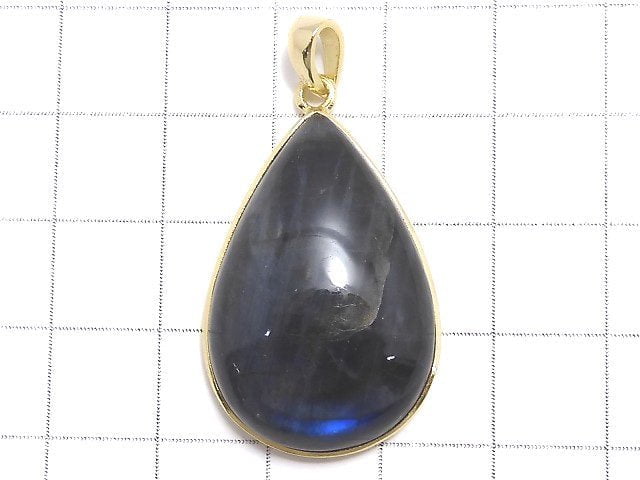 [Video][One of a kind] Blue Labradorite AAA Pendant 18KGP NO.47