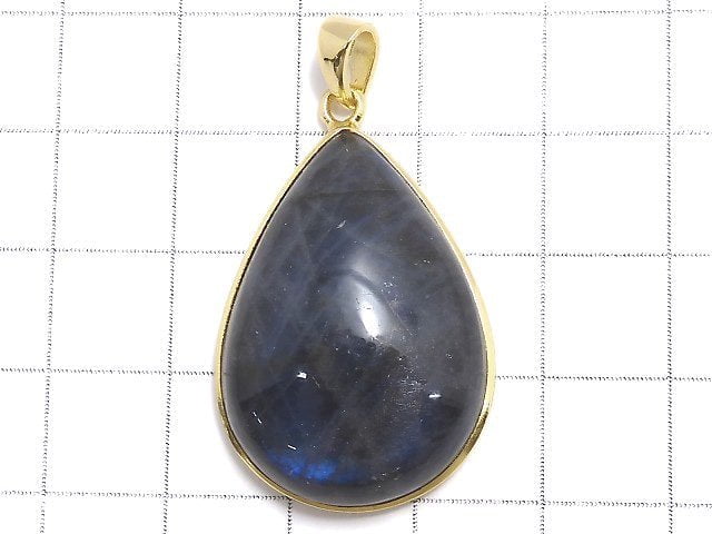 [Video][One of a kind] Blue Labradorite AAA Pendant 18KGP NO.48