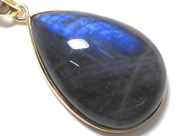 [Video][One of a kind] Blue Labradorite AAA Pendant 18KGP NO.49