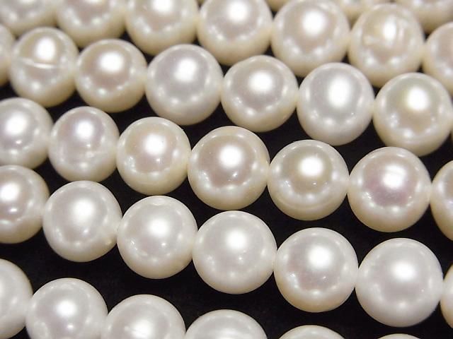 [Video] Fresh Water Pearl AAA- Potato 7mm White 1strand beads (aprx.15inch/37cm)