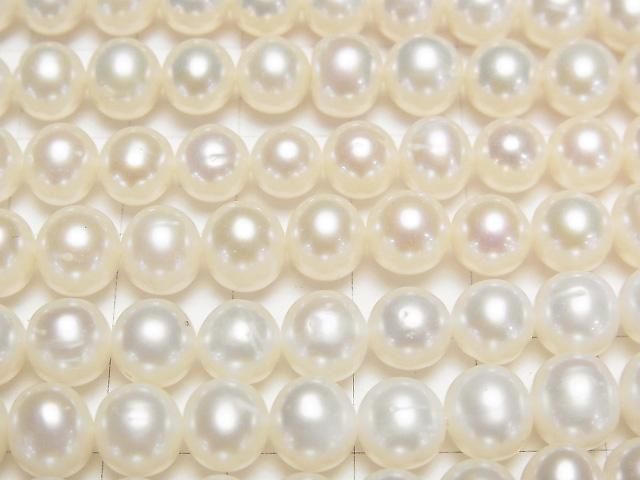[Video] Fresh Water Pearl AAA- Potato 7mm White 1strand beads (aprx.15inch/37cm)