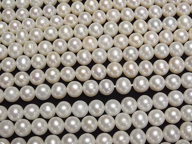 [Video] Fresh Water Pearl AAA- Potato 7mm White 1strand beads (aprx.15inch/37cm)