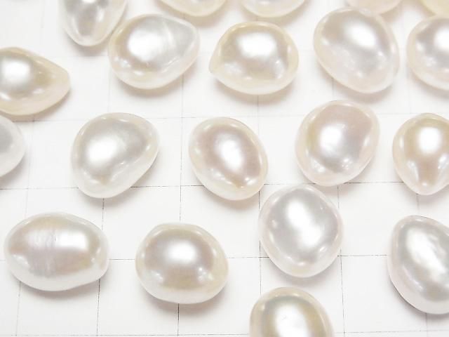[Video]Fresh Water Pearl AAA- Loose stone Potato -Baroque 11-14mm White 2pcs