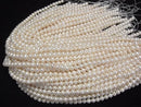 [Video] Fresh Water Pearl AA++ Semi Round-Potato 6-7mm White 1strand beads (aprx.14inch/35cm)