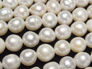 [Video] Fresh Water Pearl AA Natural Round 7-8mm White 1strand beads (aprx.14inch/35cm)
