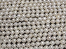 [Video] Fresh Water Pearl AA Natural Round 7-8mm White 1strand beads (aprx.14inch/35cm)