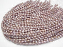 [Video] Fresh Water Pearl AA Rice 7x5x5mm Natural color Lavender pink 1strand beads (aprx.13inch/33cm)