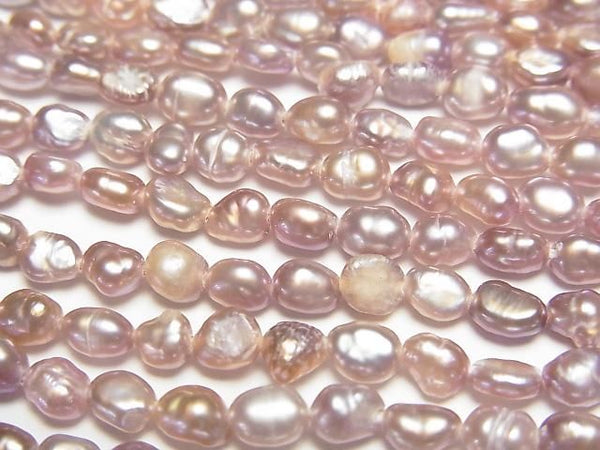 [Video] Fresh Water Pearl AA Rice-Baroque 4x3.5x3.5mm Natural Lavender Pink 1strand beads (aprx.13inch/32cm)