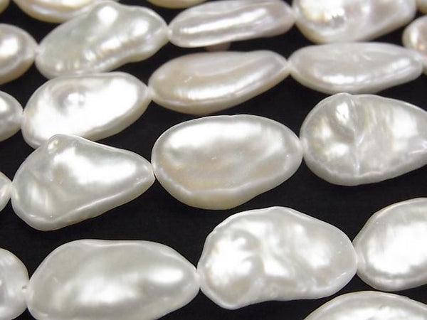[Video] Fresh Water Pearl AA++ Baroque 17-21mm White 1strand beads (aprx.15inch/37cm)