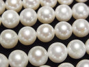 [Video] Fresh Water Pearl AAA Semi Round 8-9mm White 1strand beads (aprx.15inch/37cm)
