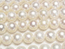 [Video] Fresh Water Pearl AAA Semi Round 8-9mm White 1strand beads (aprx.15inch/37cm)