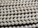 [Video] Fresh Water Pearl AAA Semi Round 8-9mm White 1strand beads (aprx.15inch/37cm)