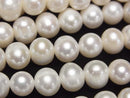 [Video] Fresh Water Pearl AA++ Potato 8-9mm White 1strand beads (aprx.15inch/37cm)