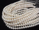 [Video] Fresh Water Pearl AA++ Semi Round-Potato 9-11mm White 1strand beads (aprx.15inch/37cm)