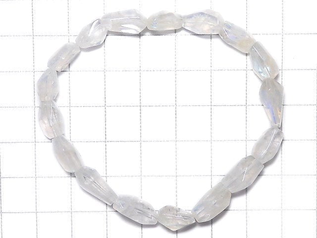 [Video][One of a kind] High Quality Andesine Labradorite AAA Faceted Nugget Bracelet NO.1