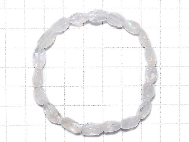 [Video][One of a kind] High Quality Andesine Labradorite AAA Faceted Nugget Bracelet NO.3