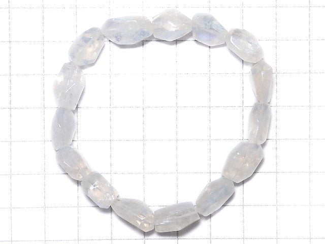 [Video][One of a kind] High Quality Andesine Labradorite AAA Faceted Nugget Bracelet NO.16