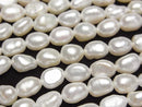 [Video] Fresh Water Pearl AA+ Baroque-Rice 7x5x4mm White 1strand beads (aprx.14inch/34cm)