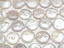 [Video] Fresh Water Pearl AA Coin Pearl 12mm White 1strand beads (aprx.15inch/36cm)
