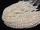 [Video] Fresh Water Pearl AA Baroque 7-10mm White 1strand beads (aprx.14inch/34cm)