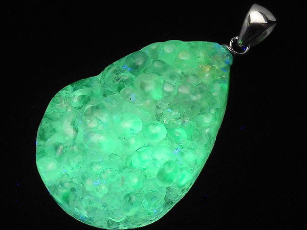 [Video][One of a kind] High Quality Hyalite Opal AAA- Pendant Silver925 NO.210