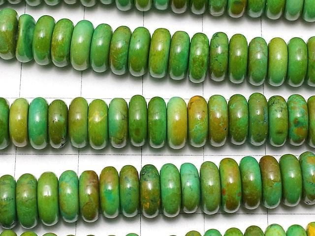 Magnesite Turquoise Rondelle 8x8x3mm [Green] 1strand beads (aprx.15inch/37cm)
