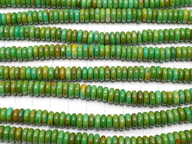 Magnesite Turquoise Rondelle 8x8x3mm [Green] 1strand beads (aprx.15inch/37cm)
