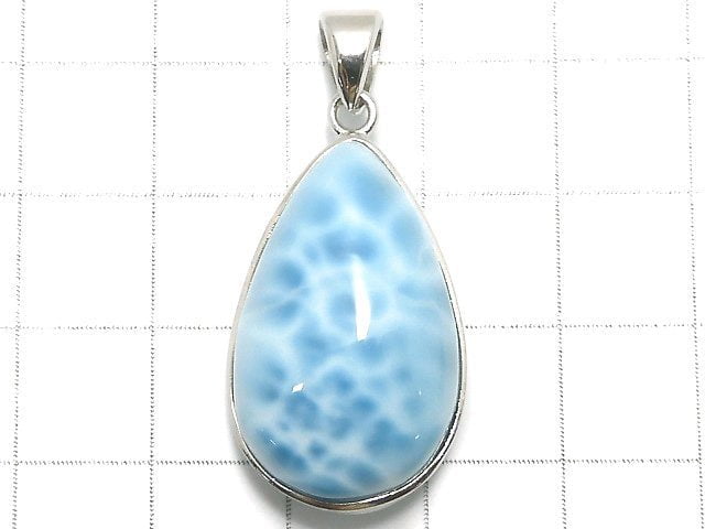 [Video][One of a kind] Larimar Pectolite AAA Pendant Silver925 NO.3