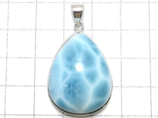 [Video][One of a kind] Larimar Pectolite AAA Pendant Silver925 NO.4