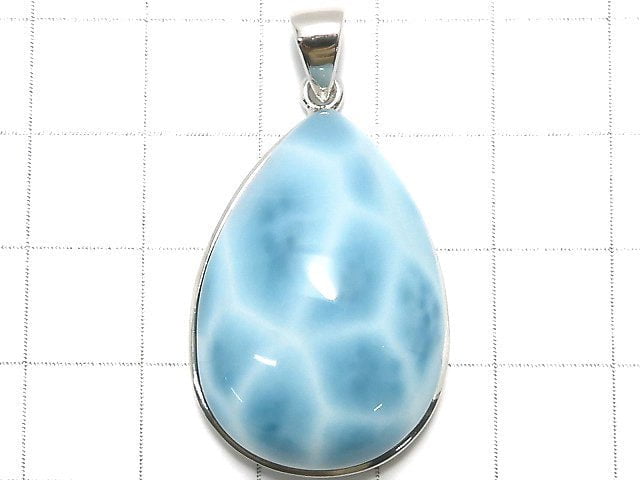 [Video][One of a kind] Larimar Pectolite AAA Pendant Silver925 NO.7