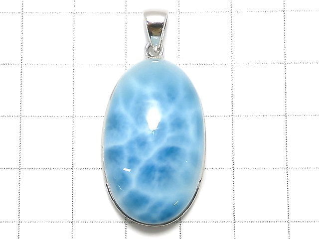 [Video][One of a kind] Larimar Pectolite AAA Pendant Silver925 NO.8