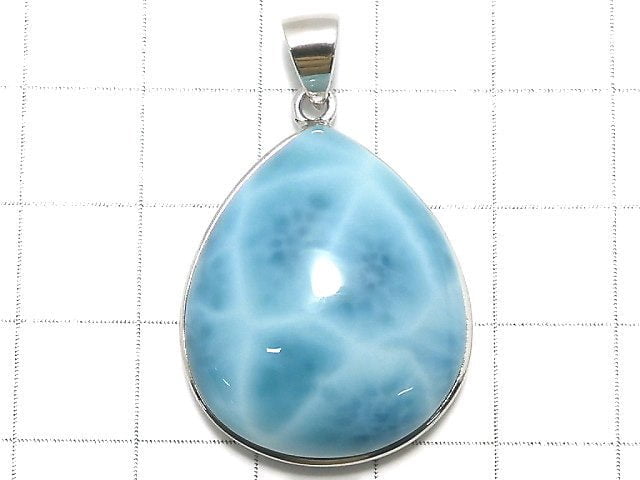 [Video][One of a kind] Larimar Pectolite AAA Pendant Silver925 NO.9